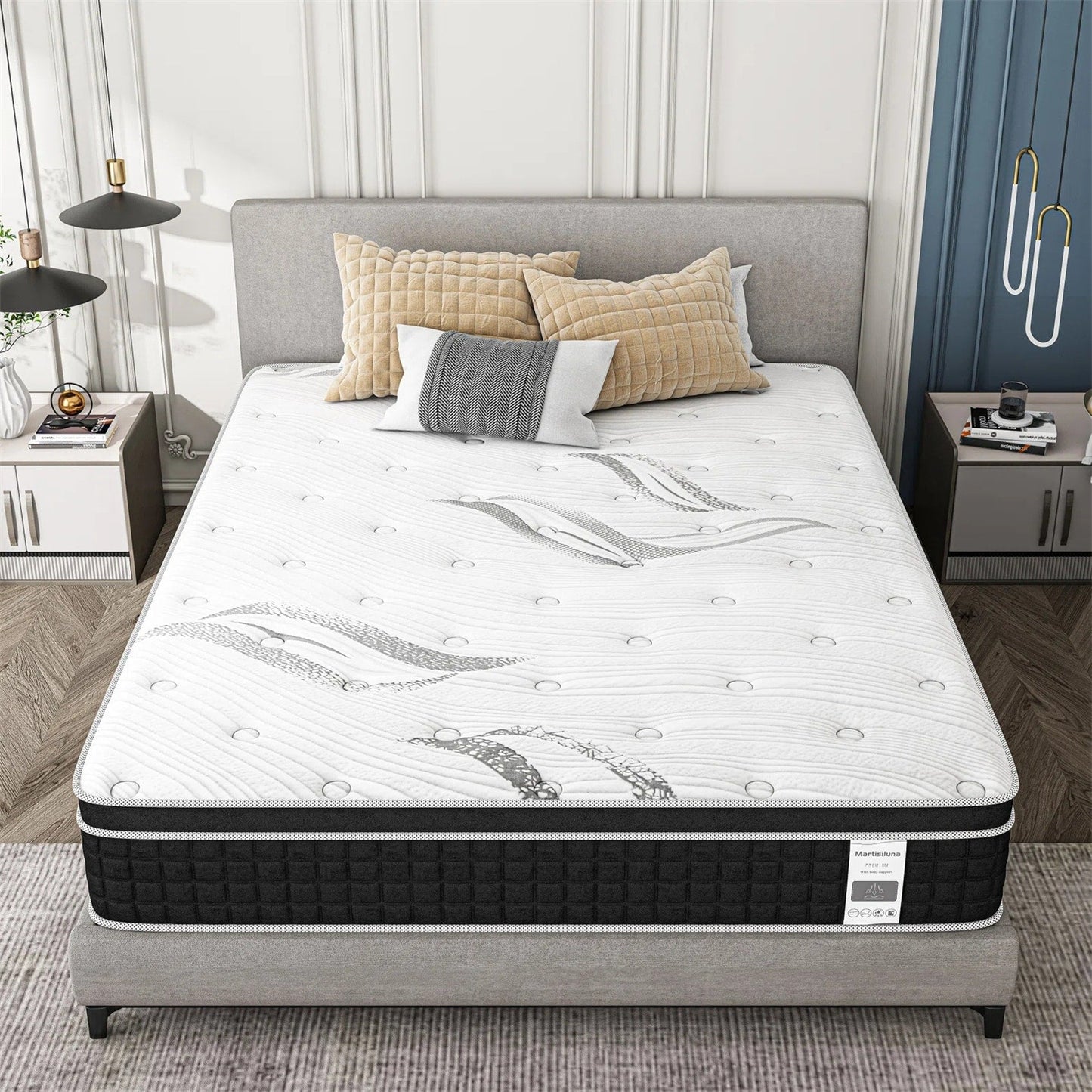 Materasso in schiuma memory foam con gel ibrido da 30 cm (12 pollici) in confezione.