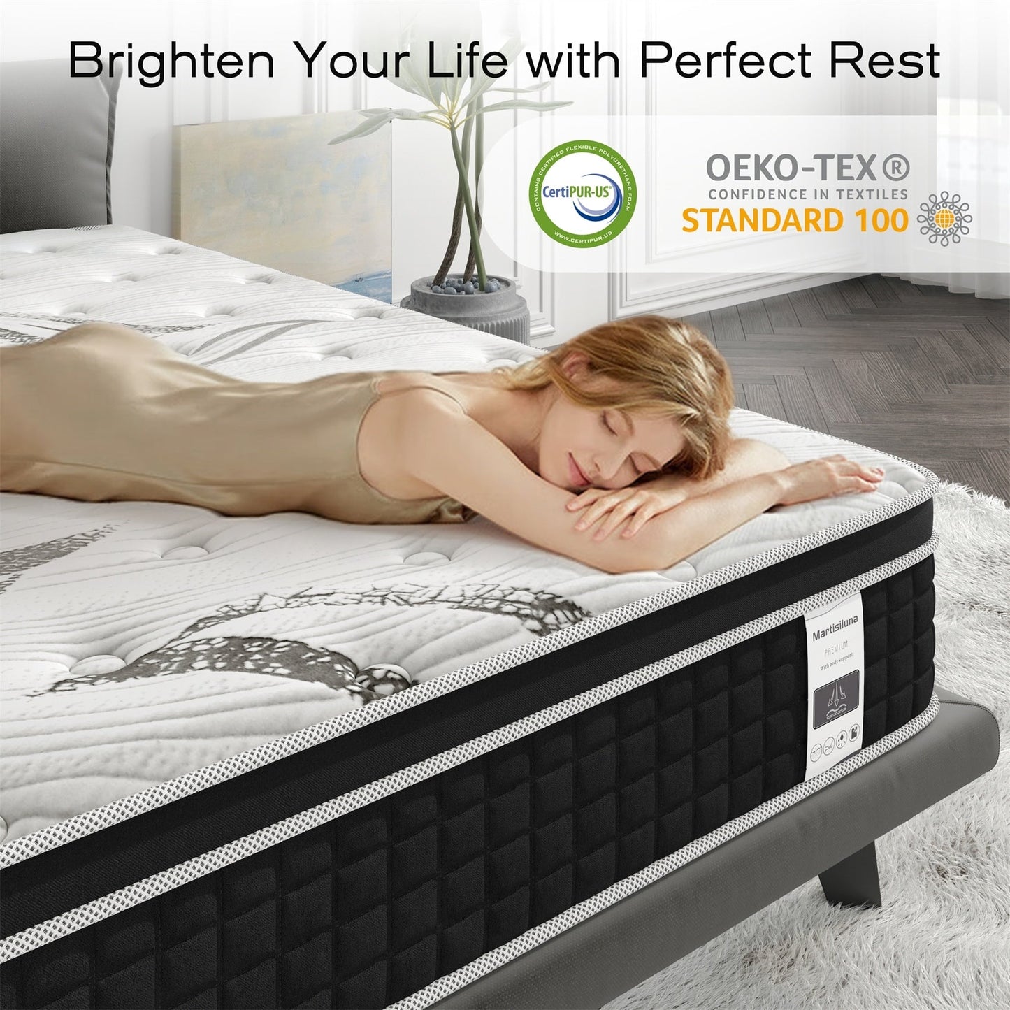 Materasso in schiuma memory foam con gel ibrido da 30 cm (12 pollici) in confezione.