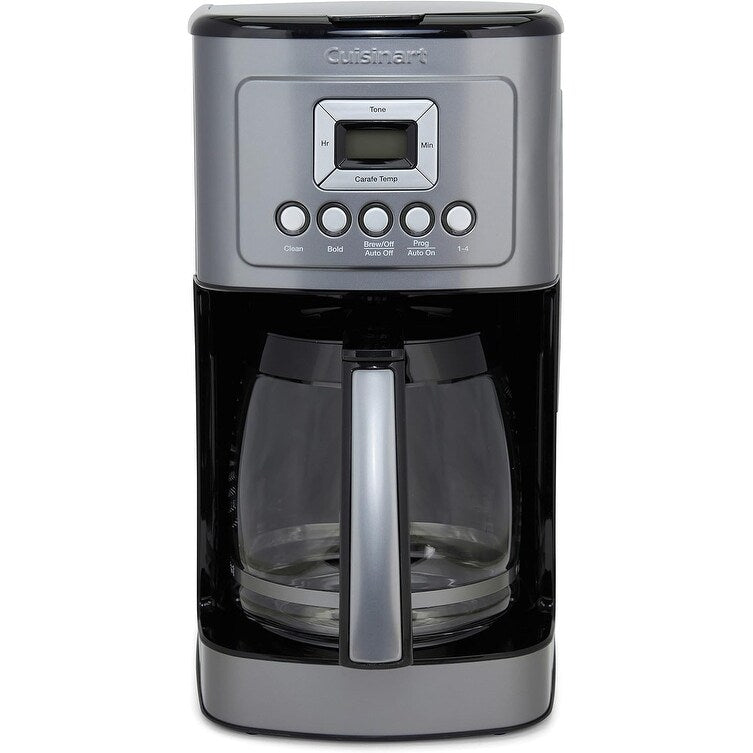 Macchina per caffè automatica da 14 tazze, brocca di vetro, controllo dell'intensità del caffè, acciaio inossidabile color grigio scuro