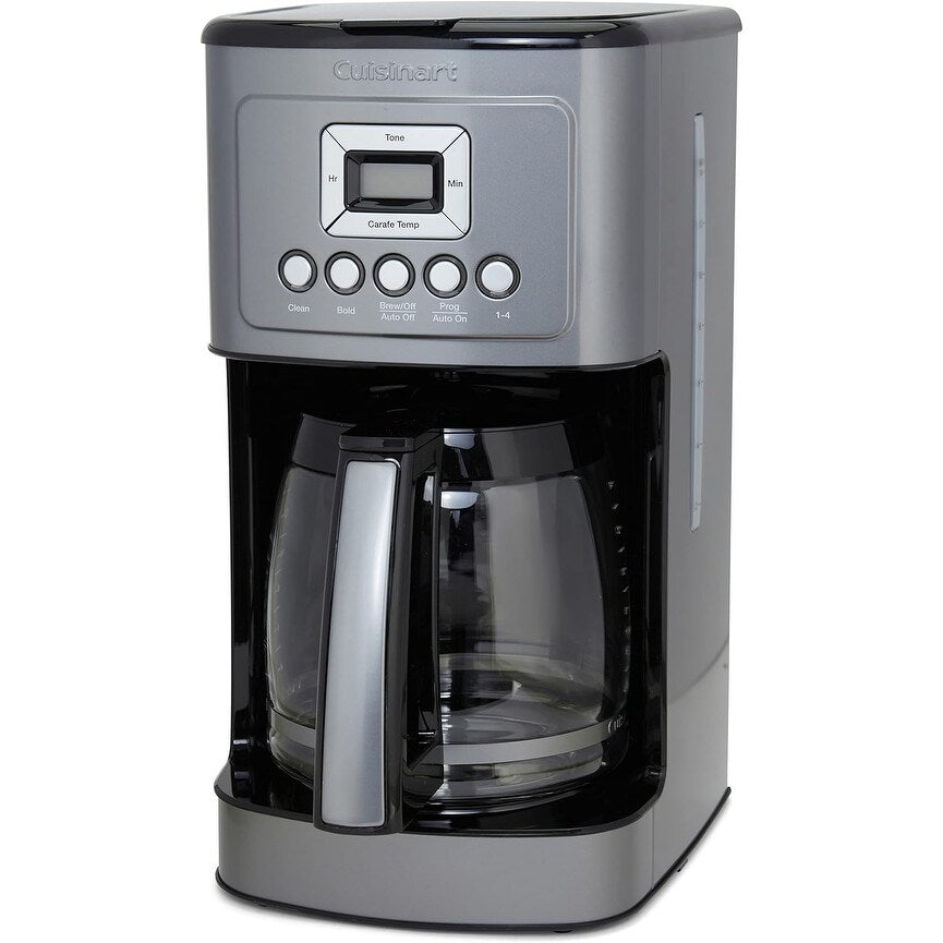 Macchina per caffè automatica da 14 tazze, brocca di vetro, controllo dell'intensità del caffè, acciaio inossidabile color grigio scuro