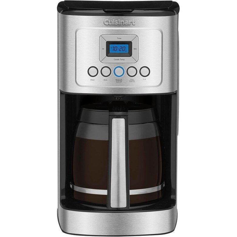 Macchina per caffè programmabile da 14 tazze, brocca di vetro, controllo dell'intensità del caffè, impostazione da 1 a 4 tazze, acciaio inossidabile