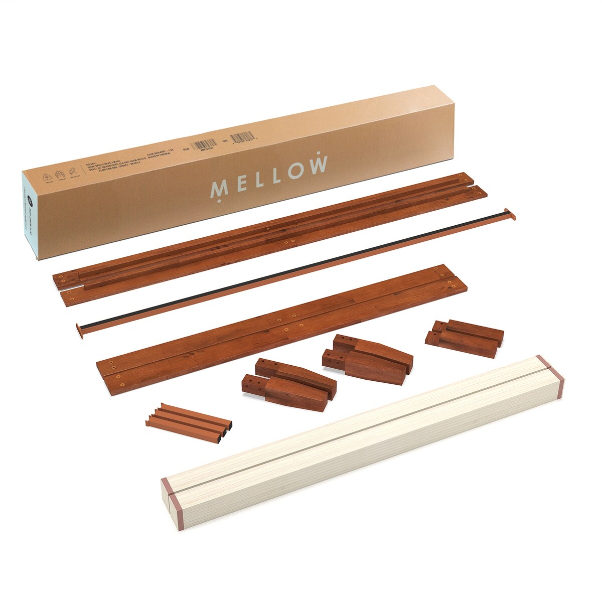 Struttura letto a piattaforma in legno massello da 16 pollici, disponibile in diverse finiture.