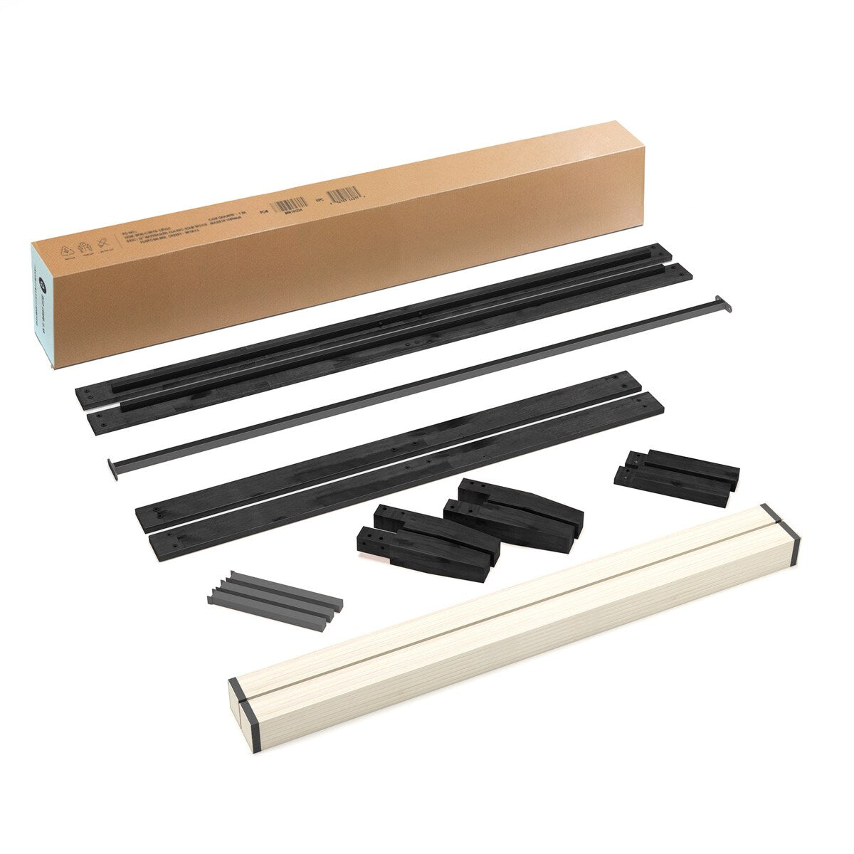 Struttura letto a piattaforma in legno massello da 16 pollici, disponibile in diverse finiture.