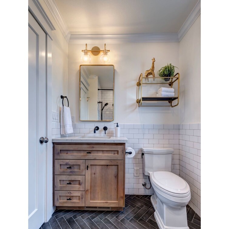 Lampada da parete per specchio del bagno a 2/3 luci con paralume in vetro