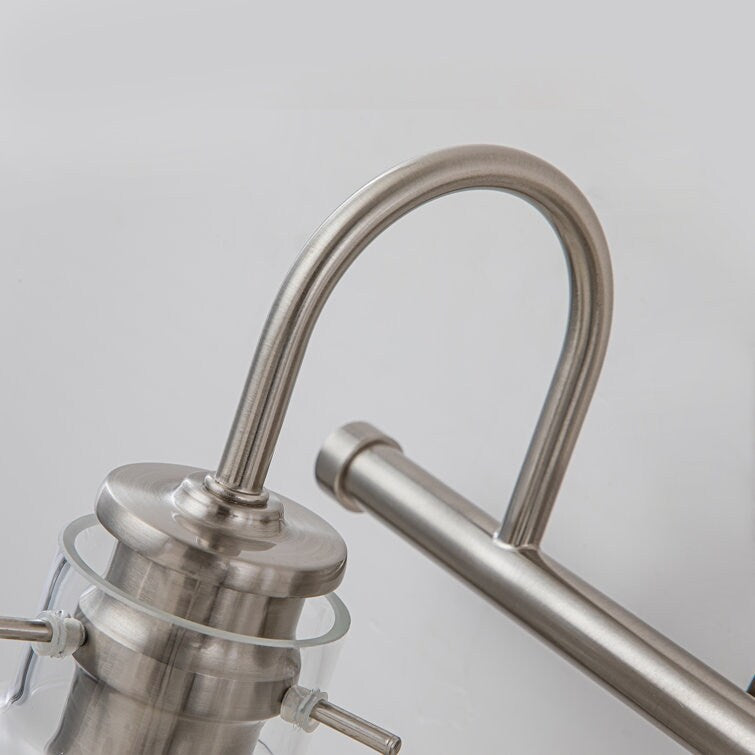 Lampada da parete per specchio del bagno a 2/3 luci con paralume in vetro