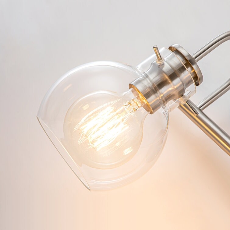 Lampada da parete per specchio del bagno a 2/3 luci con paralume in vetro