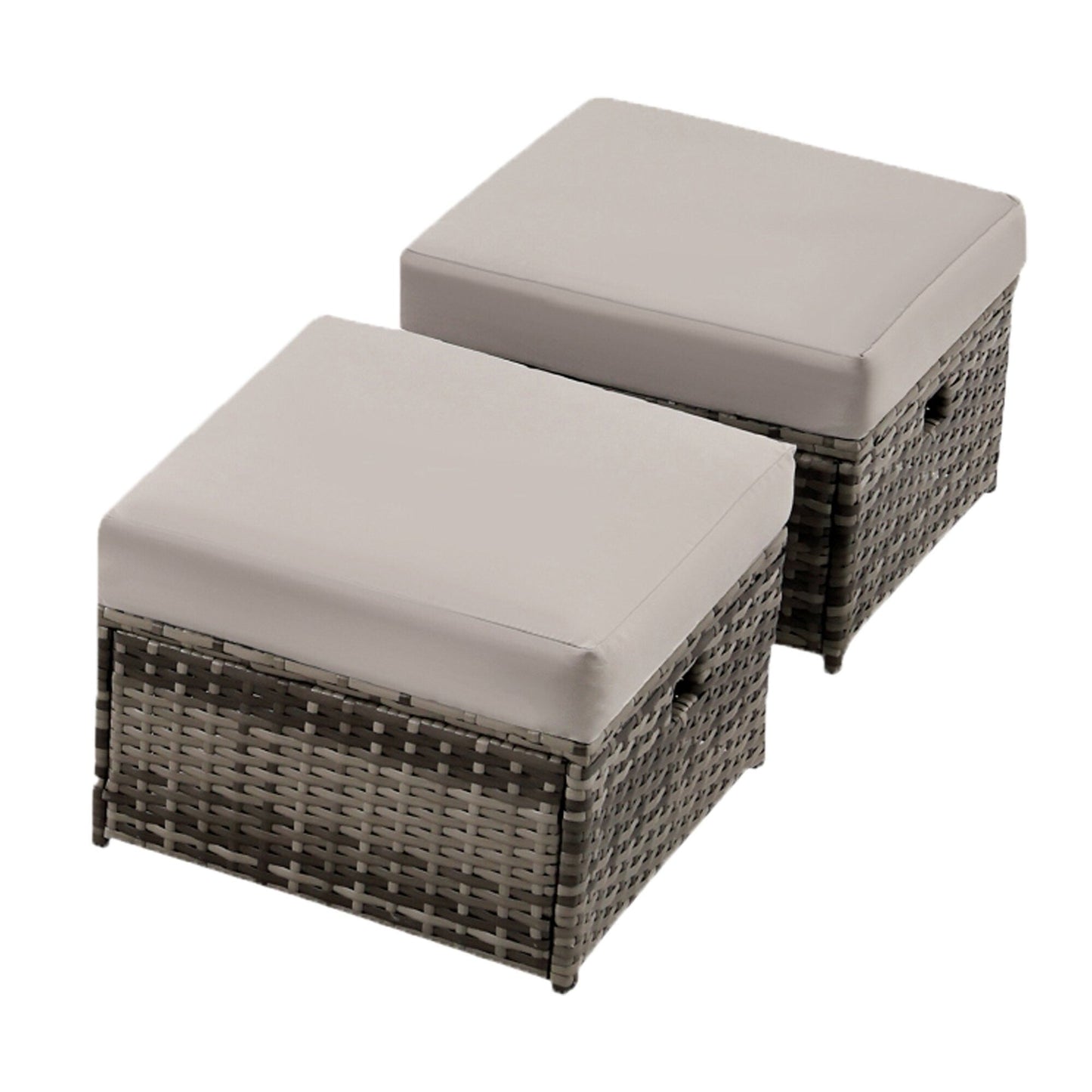Pouf in vimini da giardino, 2 pezzi - In saldo