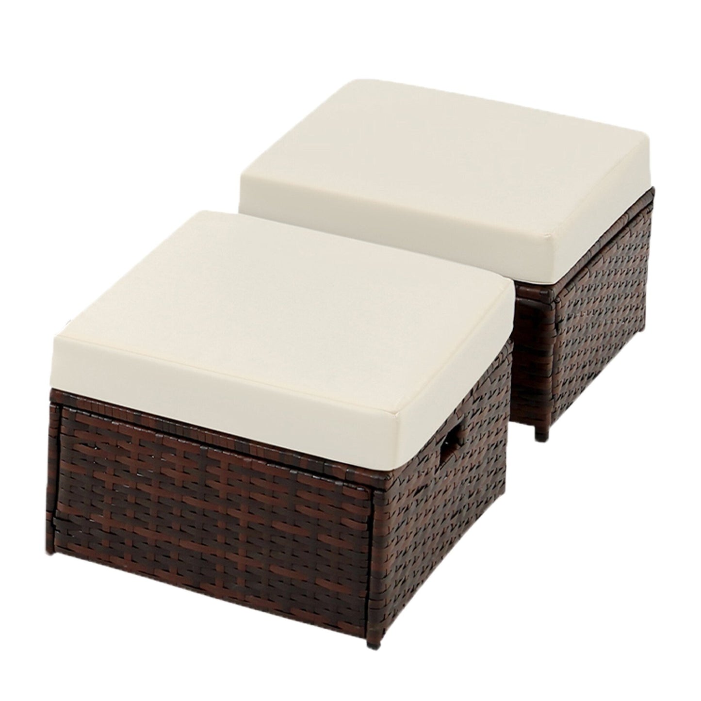 Pouf in vimini da giardino, 2 pezzi - In saldo