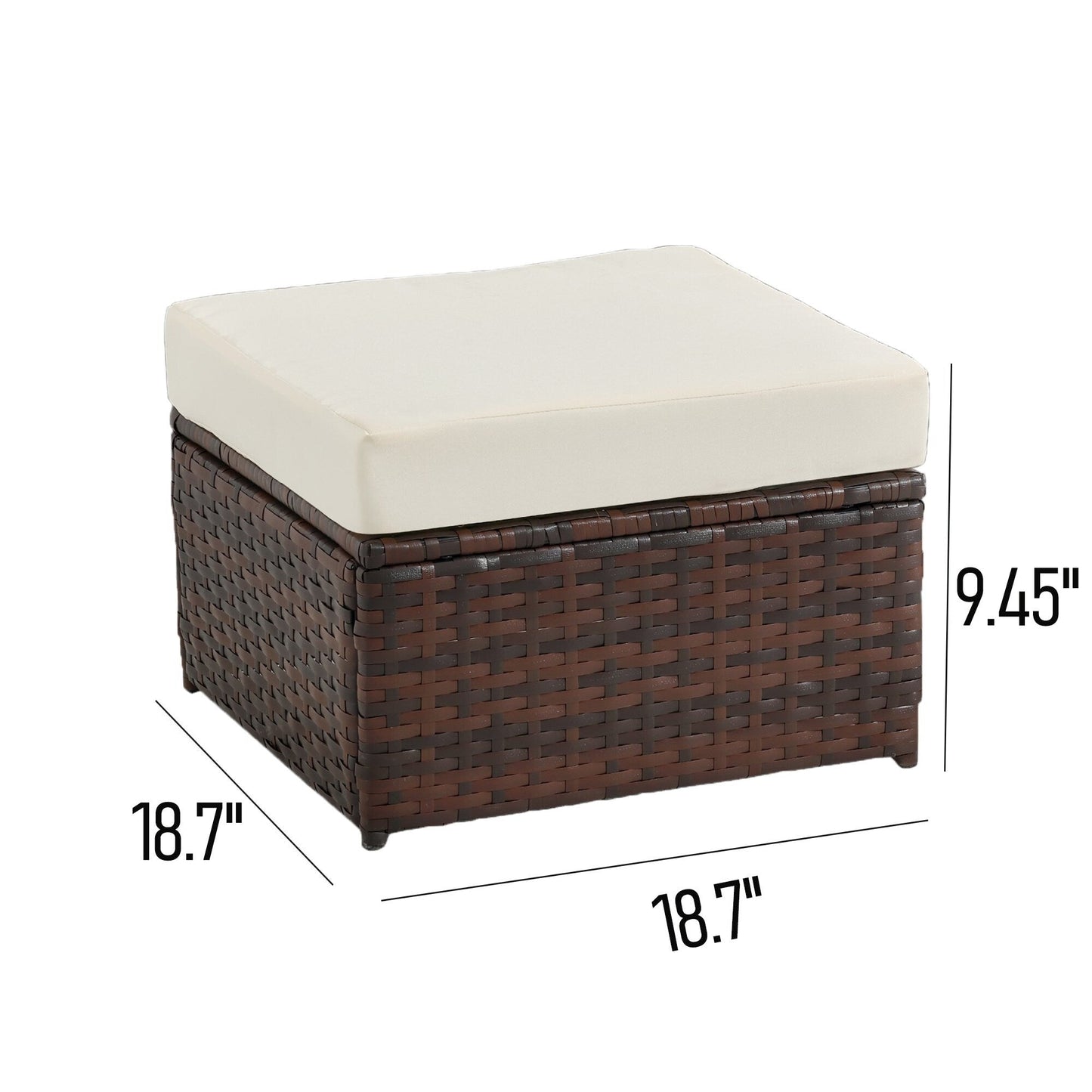 Pouf in vimini da giardino, 2 pezzi - In saldo