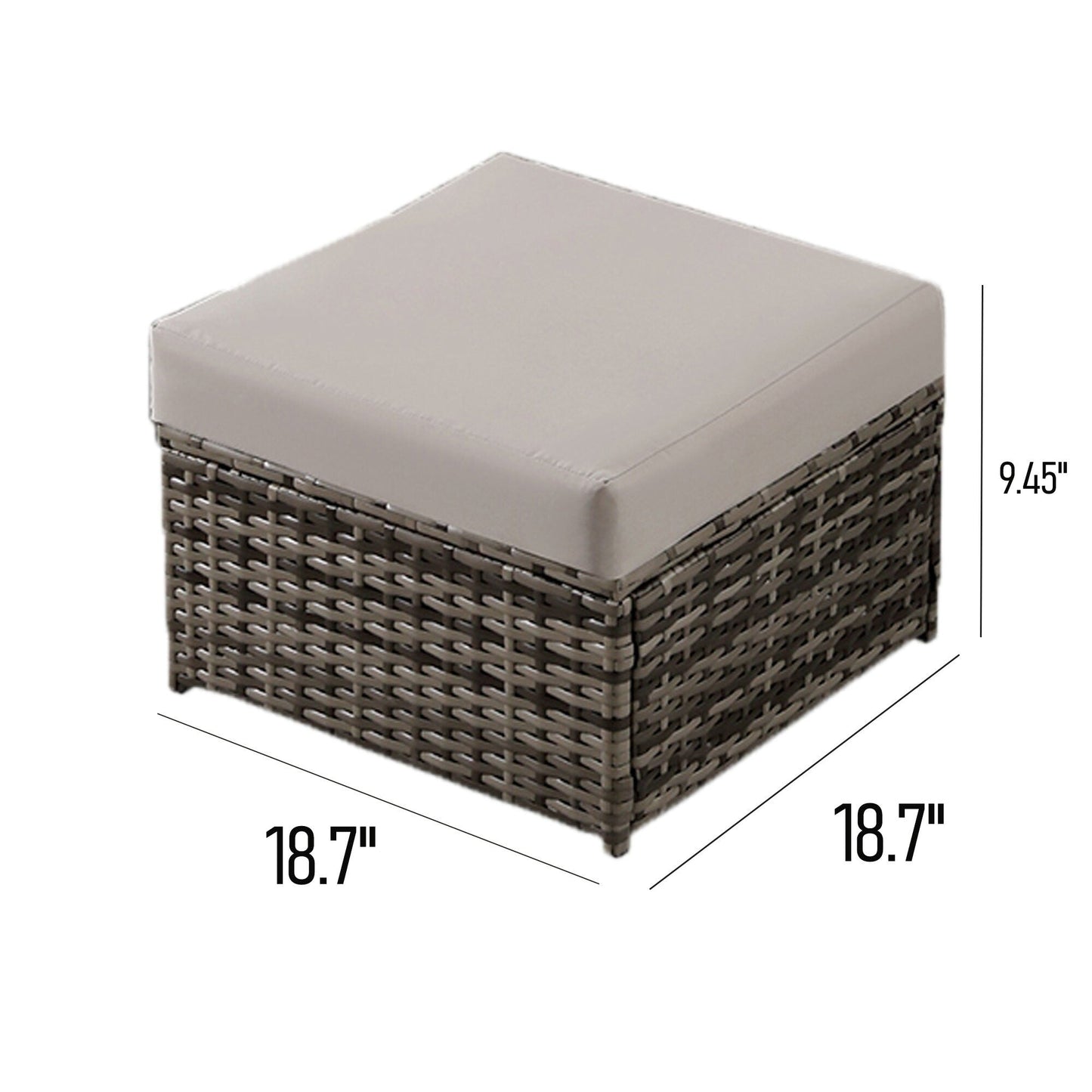 Pouf in vimini da giardino, 2 pezzi - In saldo