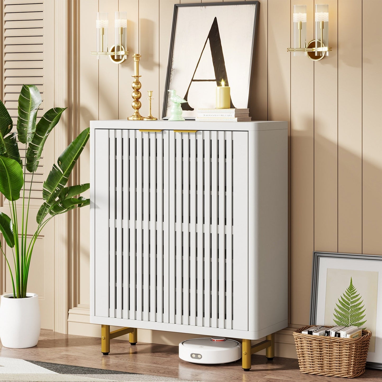 Mobile porta scarpe con anta per 24 paia, per ingresso e soggiorno