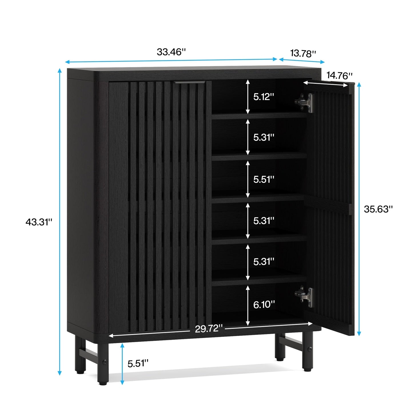 Mobile porta scarpe con anta per 24 paia, per ingresso e soggiorno
