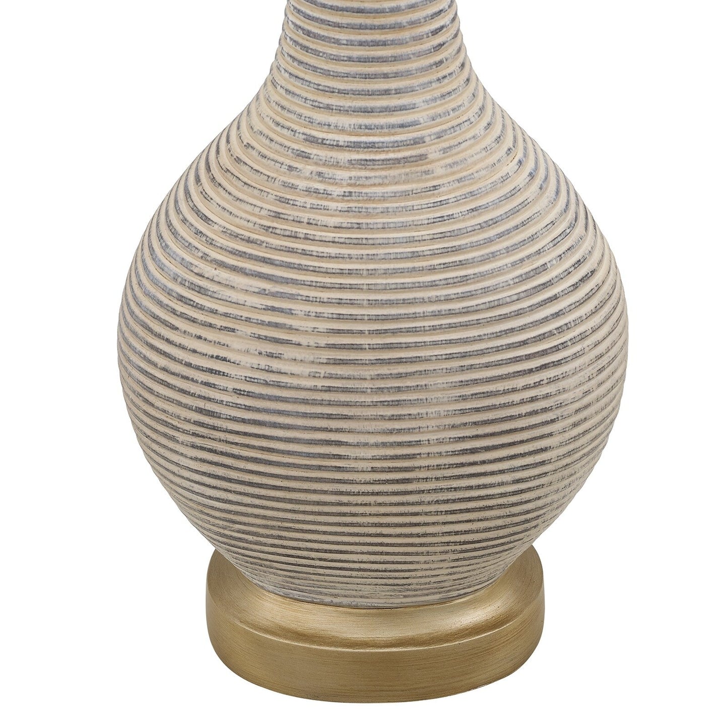 Lampada da tavolo da fattoria color beige/oro sbiancato da 62 cm con paralume in lino bianco (confezione da 2) - 62 cm di altezza