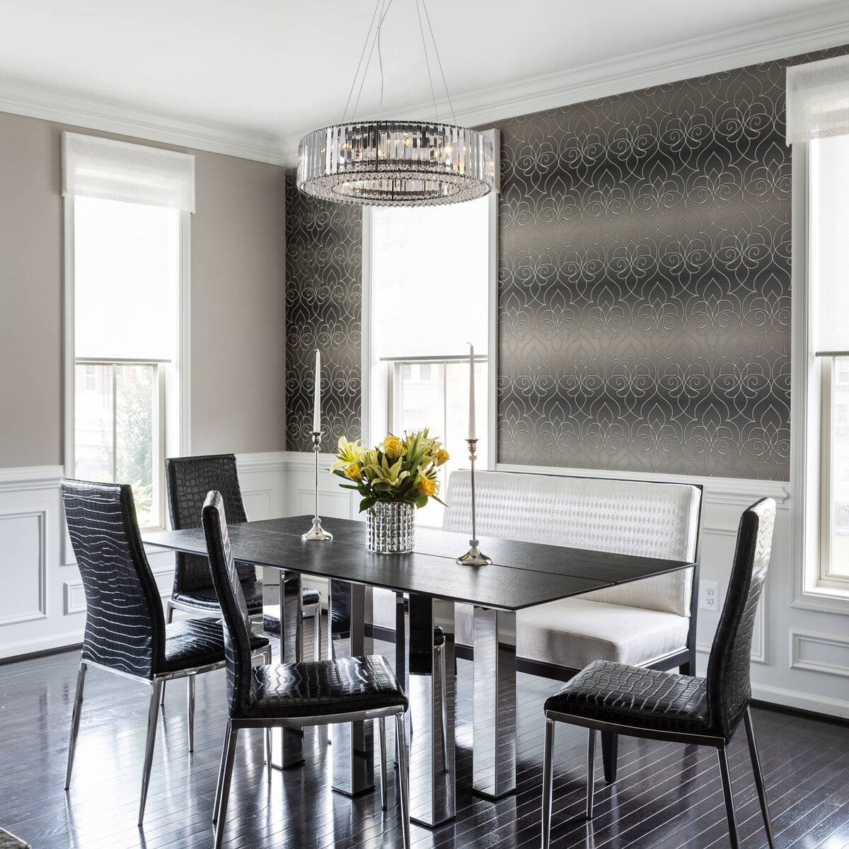 Lampadario a 8 luci da 63 cm (24,8 pollici) in stile farmhouse, lampadario di cristallo, lampadario a tamburo per sala da pranzo, soggiorno, camera da letto e cucina.