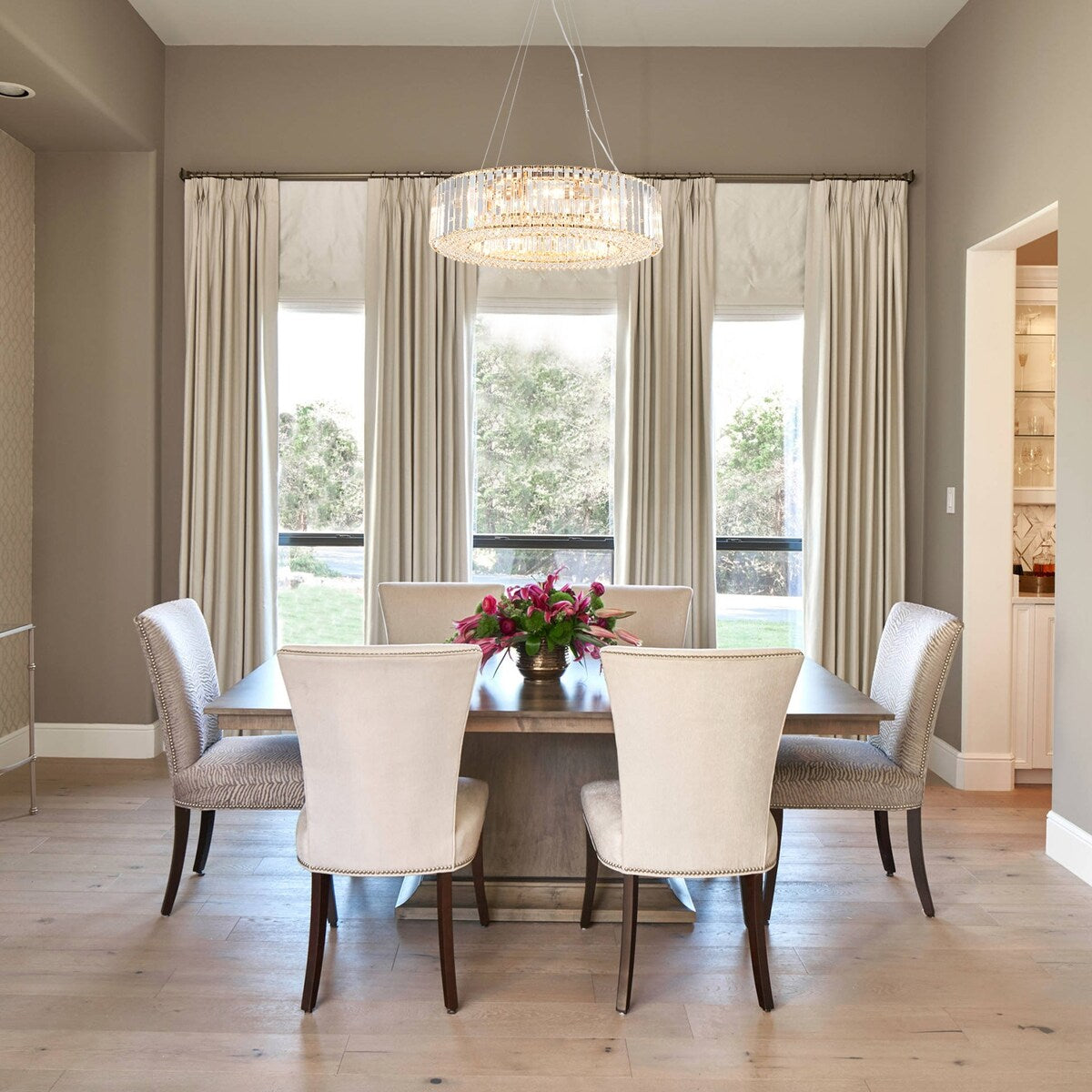 Lampadario a 8 luci da 63 cm (24,8 pollici) in stile farmhouse, lampadario di cristallo, lampadario a tamburo per sala da pranzo, soggiorno, camera da letto e cucina.