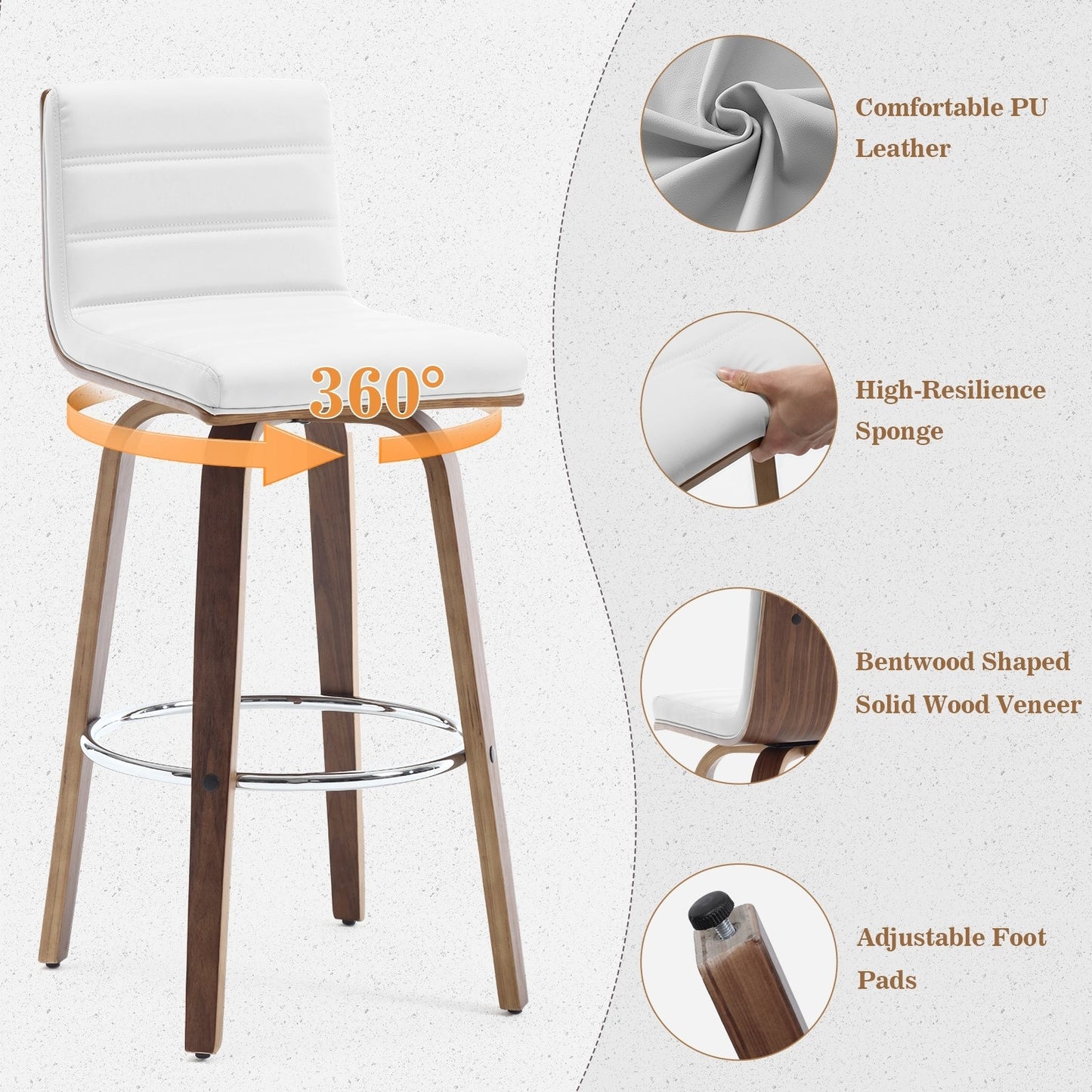 26/29 sgabelli da bar/cucina girevoli in similpelle, set da 2/3 pezzi