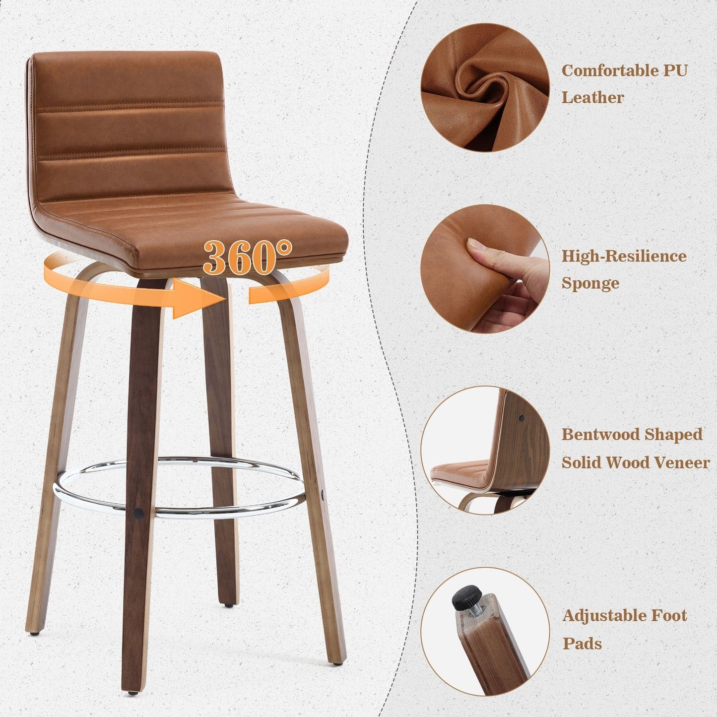 26/29 sgabelli da bar/cucina girevoli in similpelle, set da 2/3 pezzi