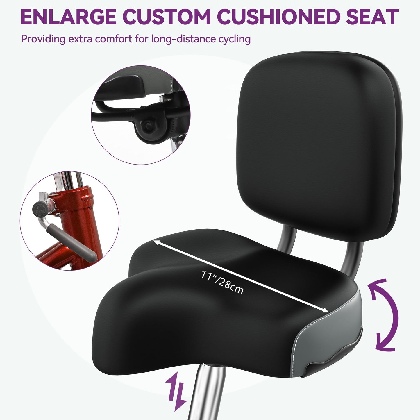 26 Tricicli blu per adulti, biciclette a 3 ruote con cestini rimovibili