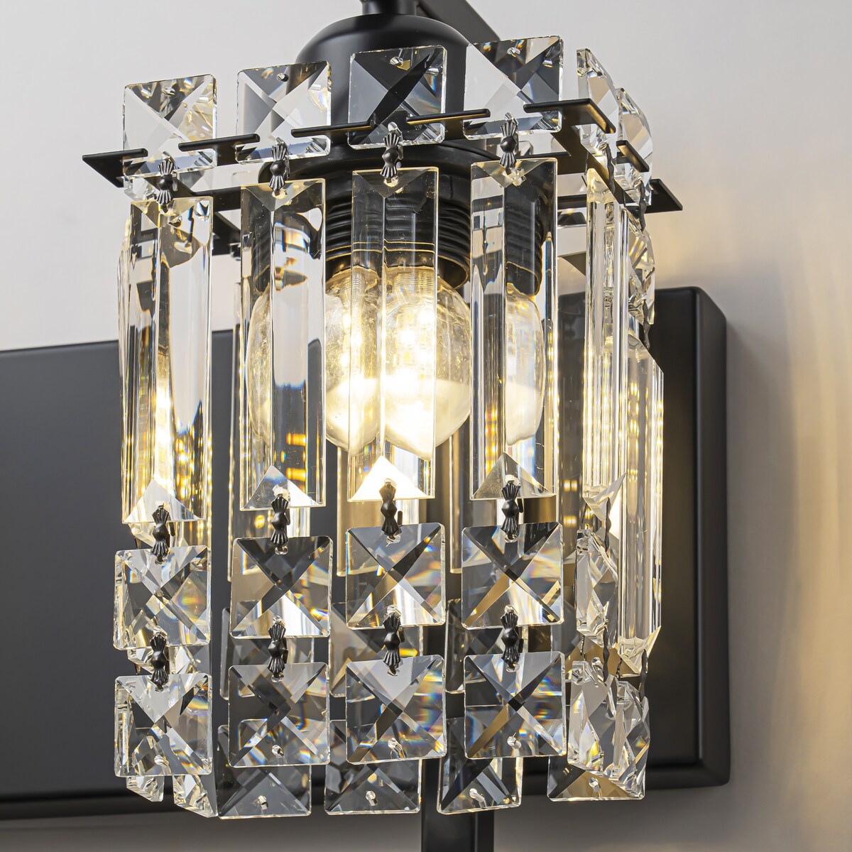 Lampada da bagno moderna e glamour a 3 luci, applique a parete con cristalli per specchio.