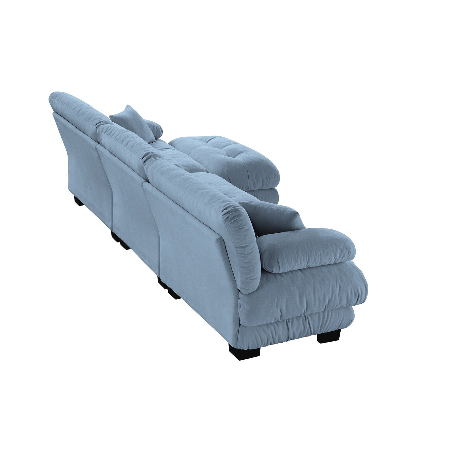 Divano componibile modulare a 3 posti, divano a seduta profonda a forma di L, divano a nuvola con pouf trasformabile per soggiorno.