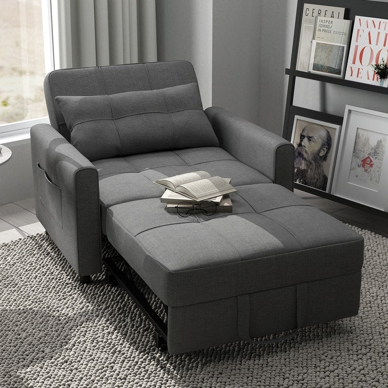 Divano letto trasformabile 3-in-1, divano letto estraibile, letto pieghevole convertibile per soggiorno