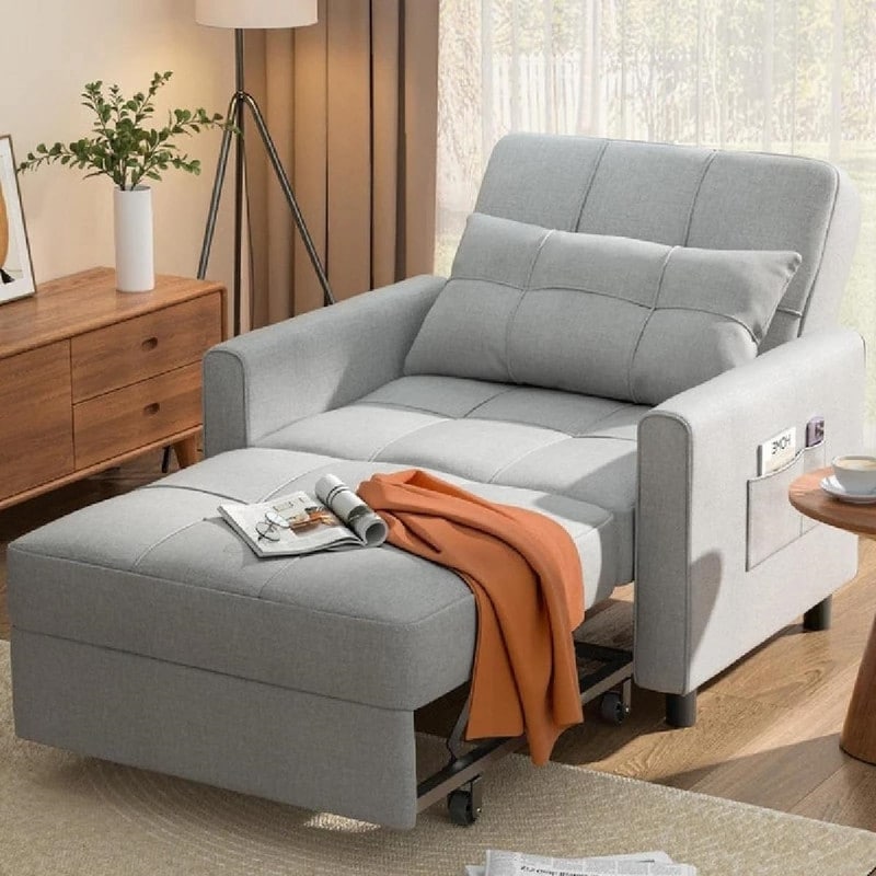 Divano letto trasformabile 3-in-1, divano letto estraibile, letto pieghevole convertibile per soggiorno