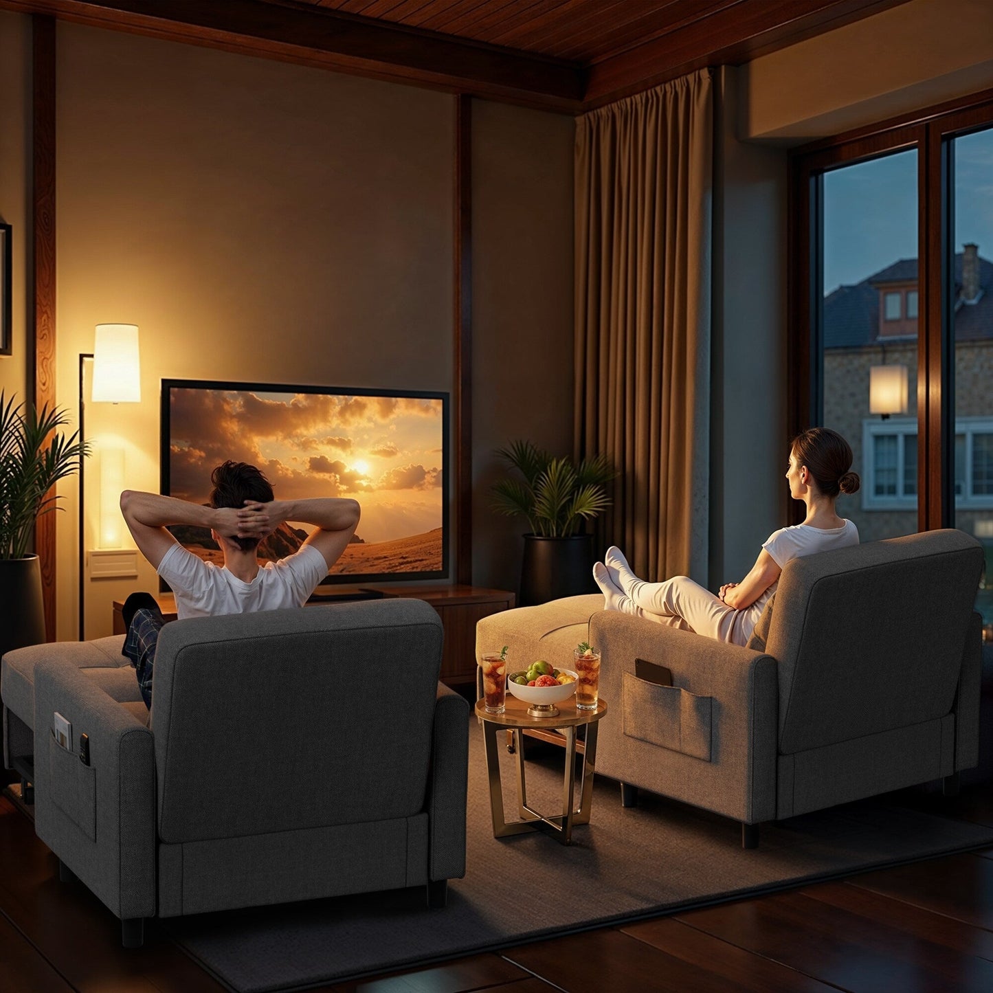 Divano letto estraibile 3 in 1, poltrona letto, divano letto imbottito regolabile e pieghevole.