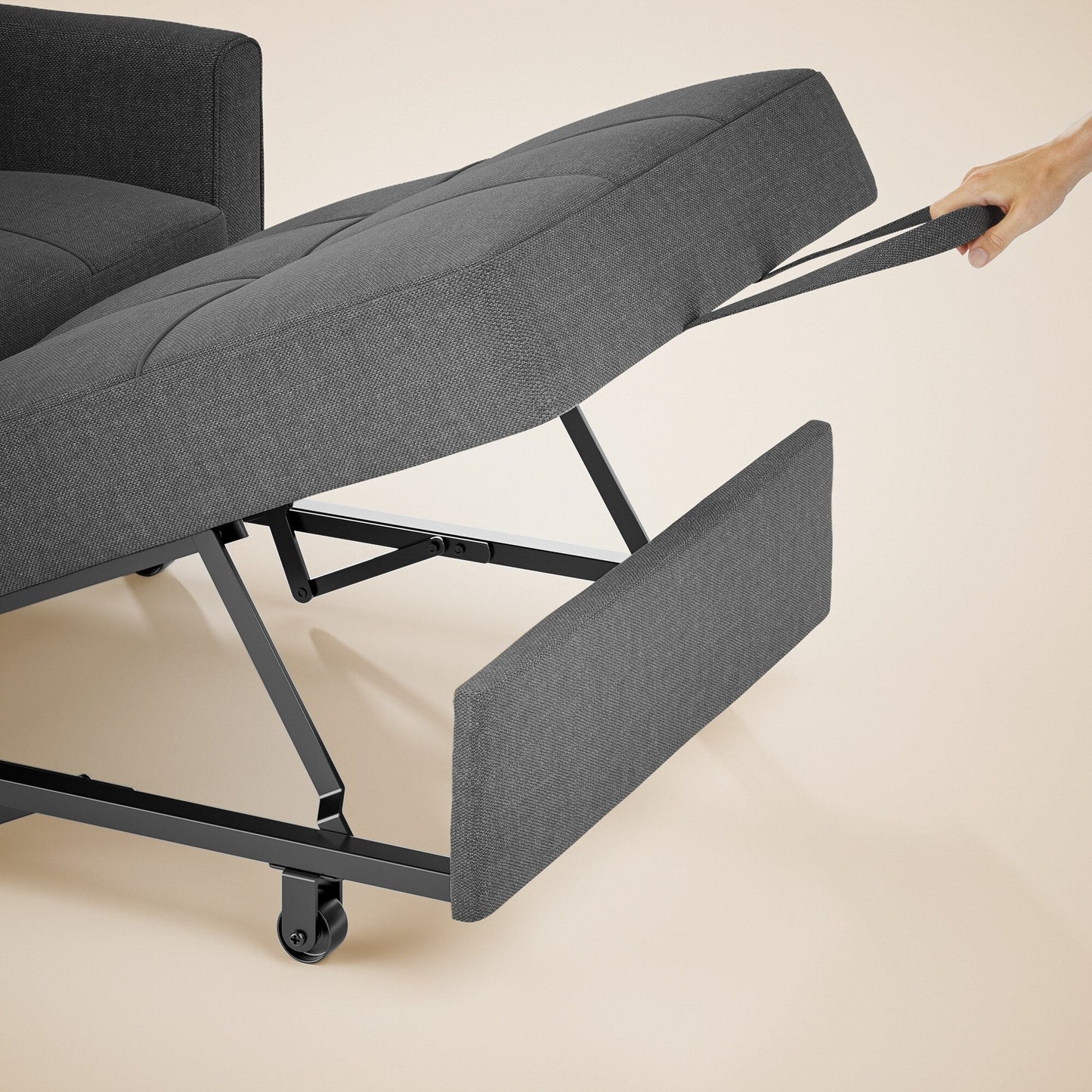 Divano letto estraibile 3 in 1, poltrona letto, divano letto imbottito regolabile e pieghevole.