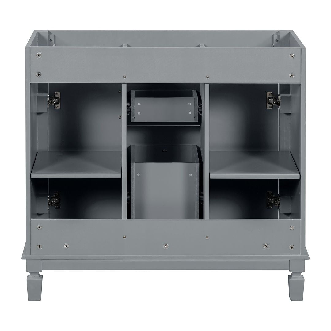 Mobile da bagno moderno da 91 cm con lavabo a incasso, specchiera con ante e 2 cassetti.