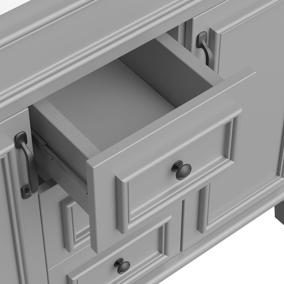 Mobile da bagno moderno da 91 cm con lavabo a incasso, specchiera con ante e 2 cassetti.