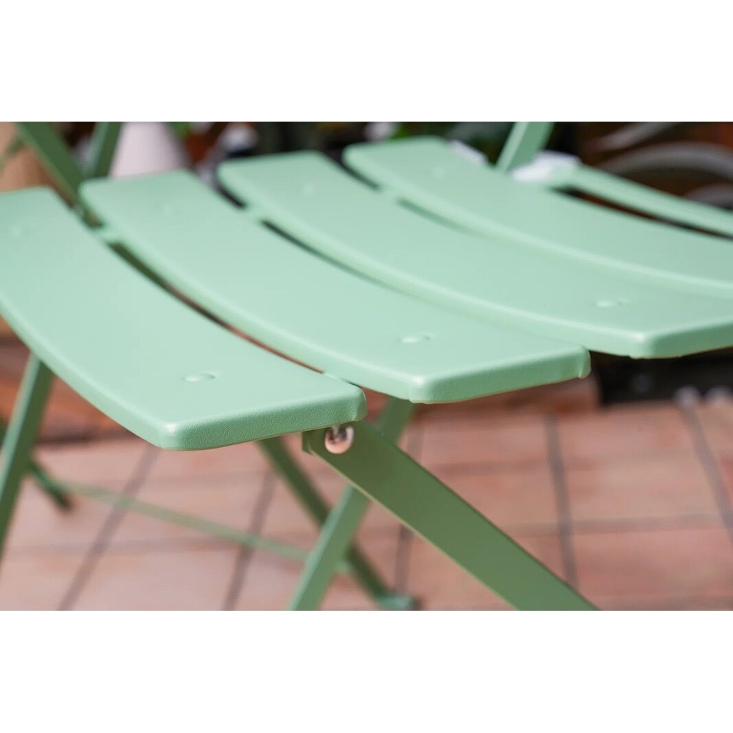 Set da bistrot pieghevole in metallo da 3 pezzi, set da conversazione per esterni/interni resistente alle intemperie, ideale per patio, cortile, giardino.