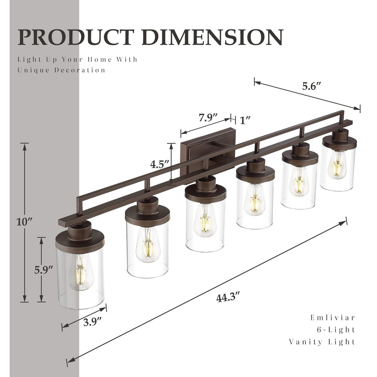 Lampada da bagno vintage con 4/5/6 luci