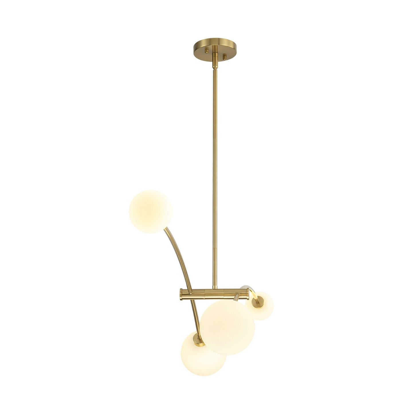 Lampada a sospensione a 4 luci, stile Sputnik lineare, moderna, color oro, ideale per isola cucina/sala da pranzo - 130,5 cm L x 28 cm P x 15 cm A