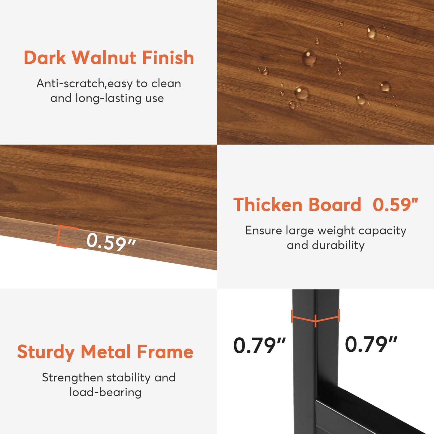 Isola da cucina larga 43 pollici, tavolo da cucina con 5 ripiani aperti.