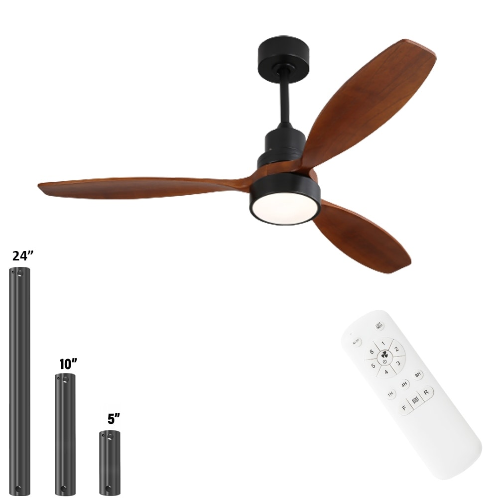 Ventilatore da soffitto a LED integrato da 48 e 52 pollici con luce e telecomando, motore DC reversibile