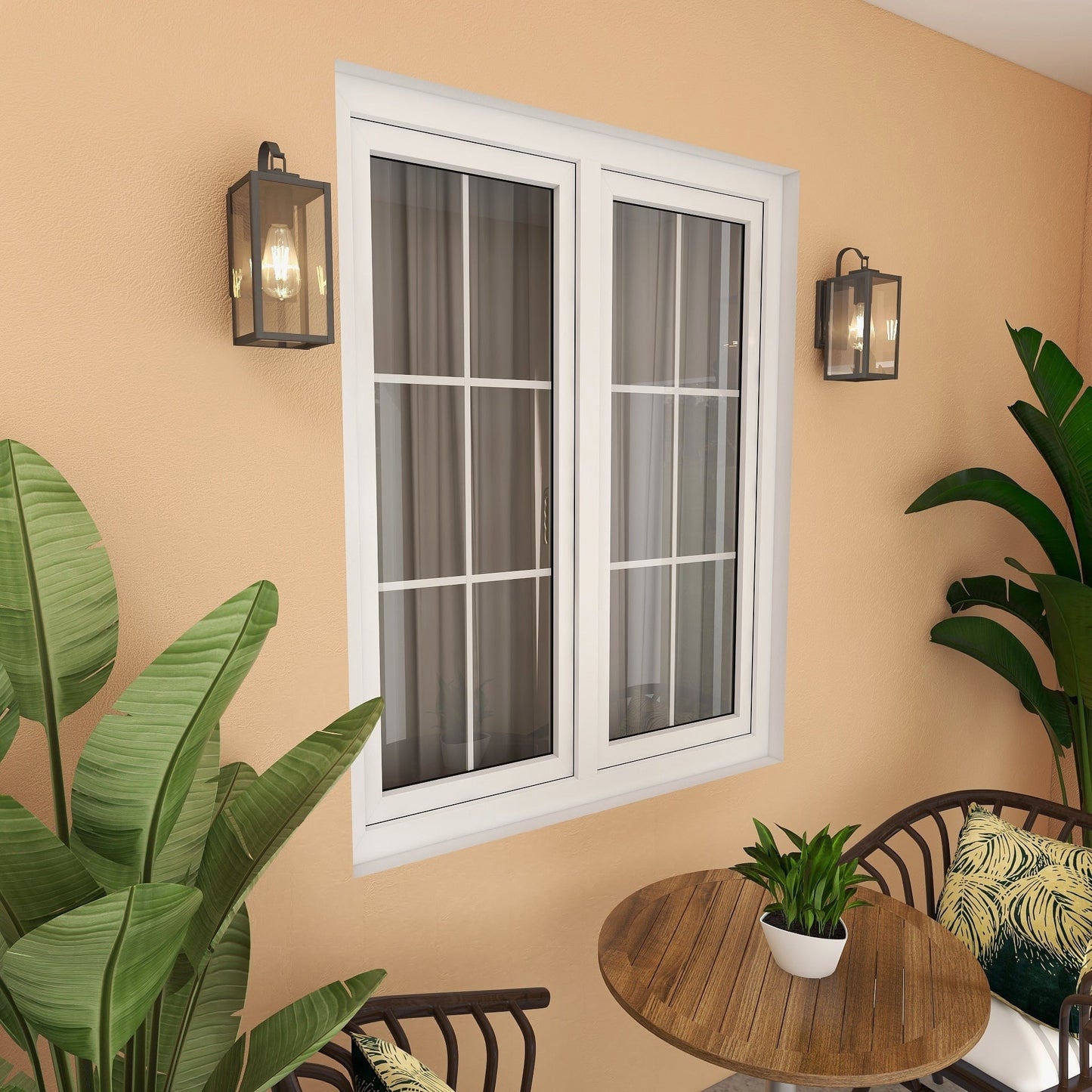 4PK-Lanterna a parete da esterno con 1 luce, colore nero opaco - 5x6.7x13.78