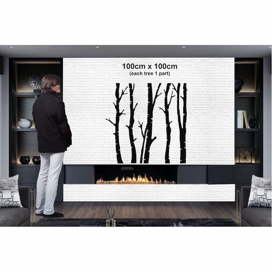 5 Decorazioni murali in metallo a forma di albero secco per interni ed esterni