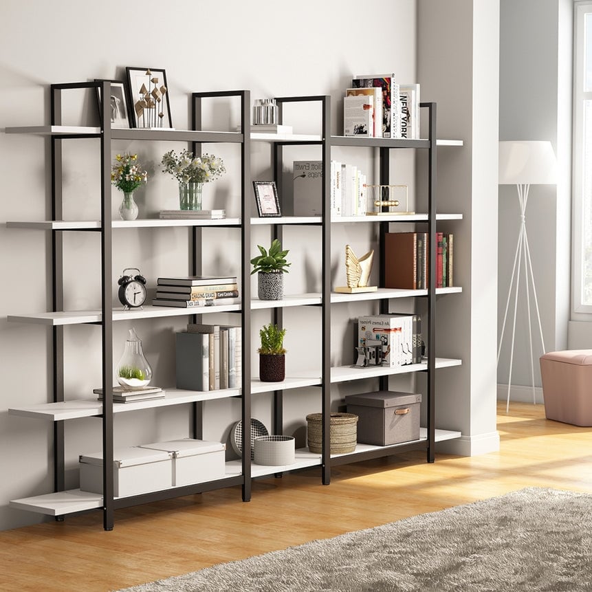 Scaffale a 5 ripiani, libreria in stile industriale vintage