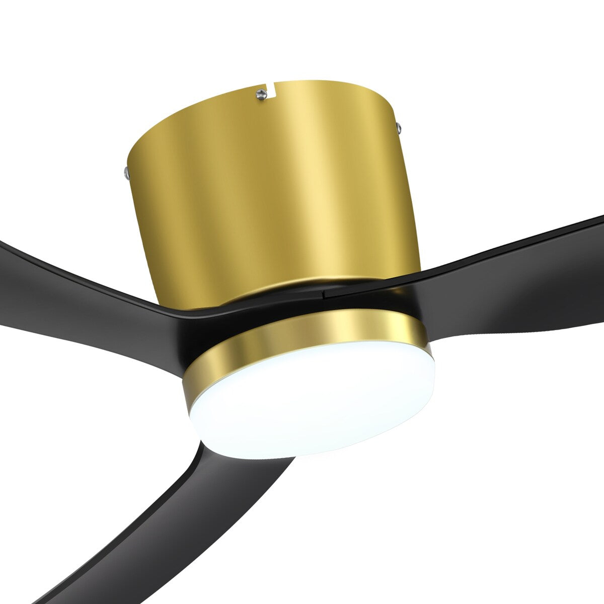 Ventilatore da soffitto a LED a soffitto a scomparsa da 52 pollici, nero/bianco, con luci e telecomando (3 pale)