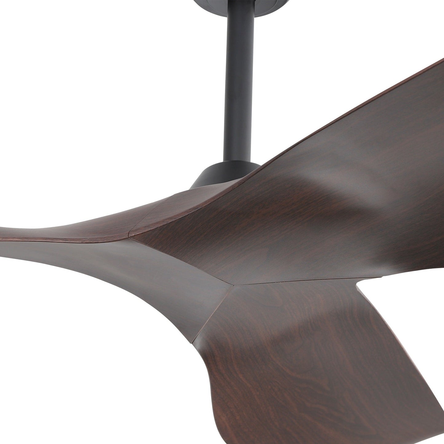 Ventilatore da soffitto moderno da 52 pollici in legno massello/ABS con telecomando (senza luce), 6 velocità, flusso d'aria reversibile.