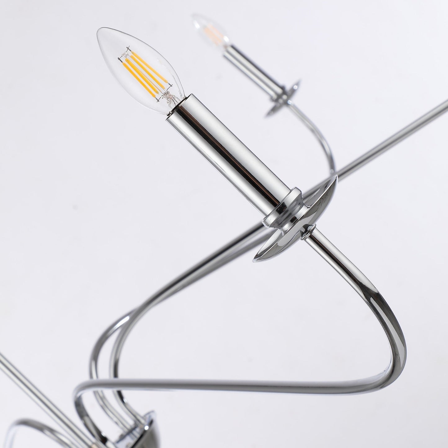 Lampadario minimalista a 6 luci da 64 pollici in nero opaco/oro/cromo - N/A