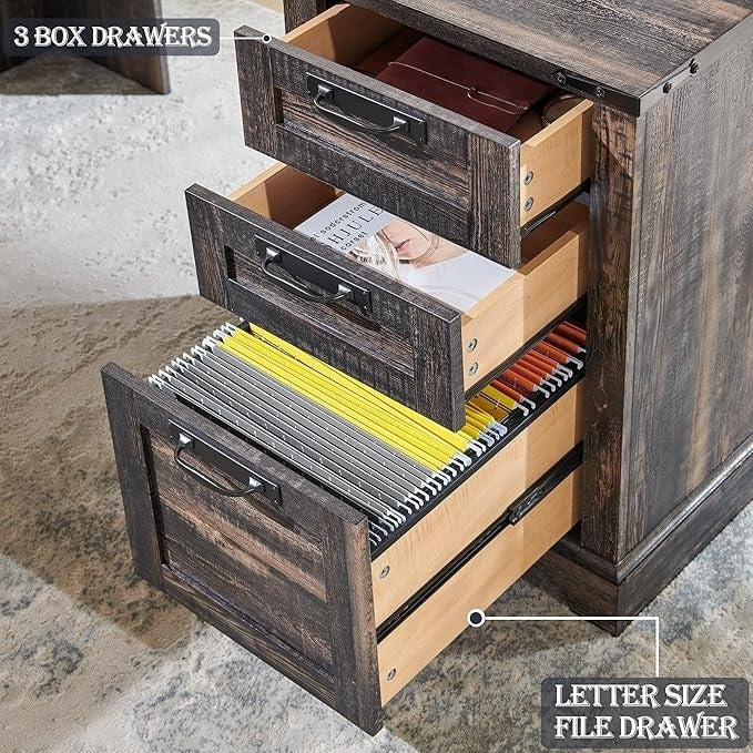 Scrivania da ufficio a forma di L in stile farmhouse, scrivania d'angolo in legno, scrivania per computer