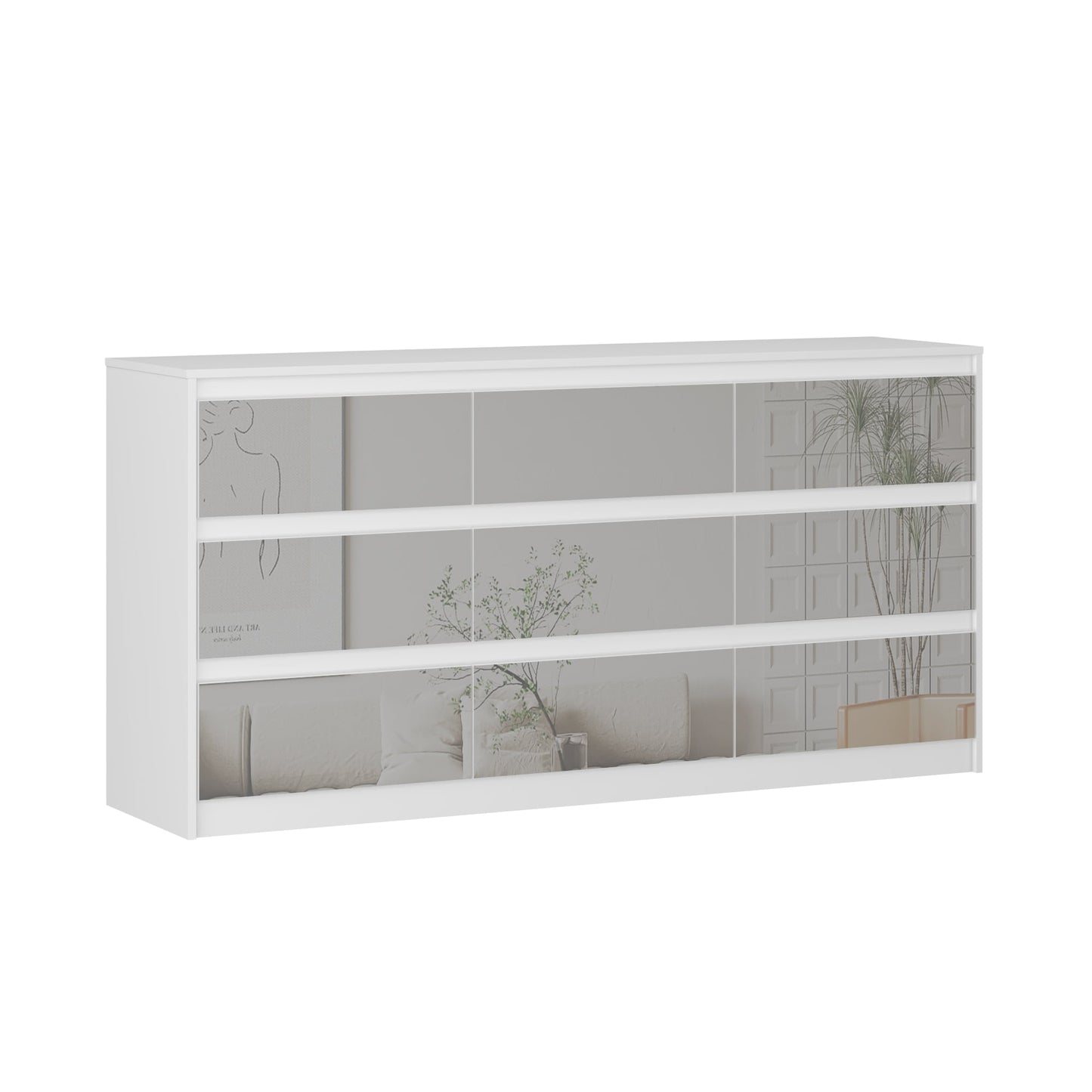 Comò con 9 cassetti da 63W, comò decorativo per soggiorno e camera da letto.