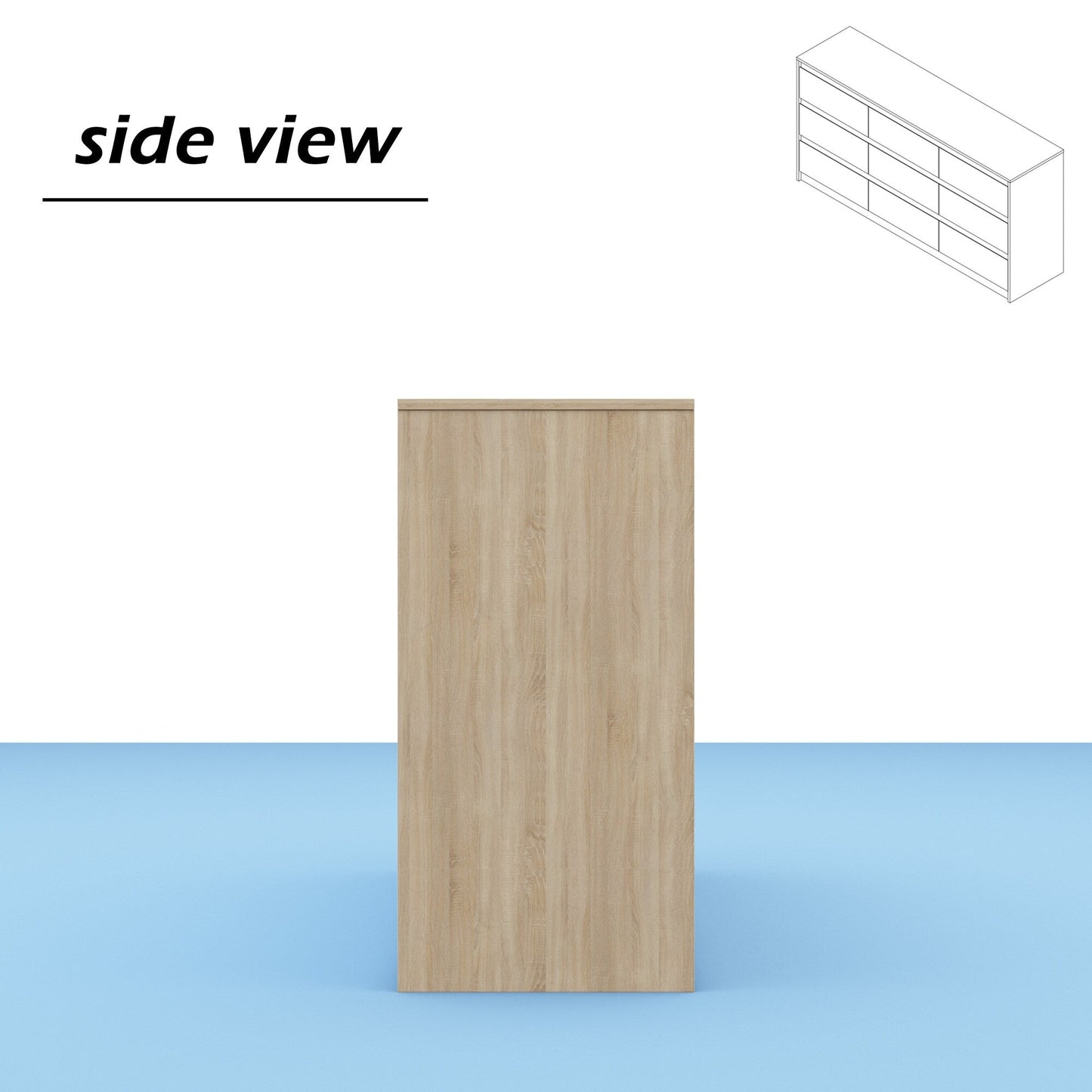 Comò con 9 cassetti da 63W, comò decorativo per soggiorno e camera da letto.