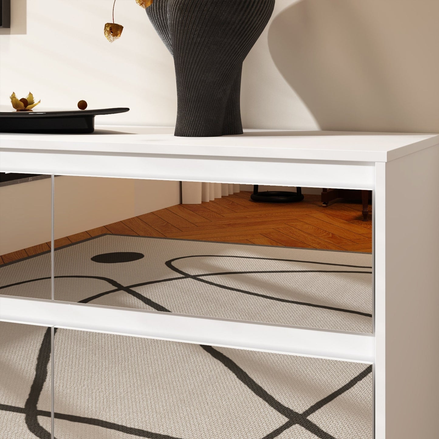 Comò con 9 cassetti da 63W, comò decorativo per soggiorno e camera da letto.