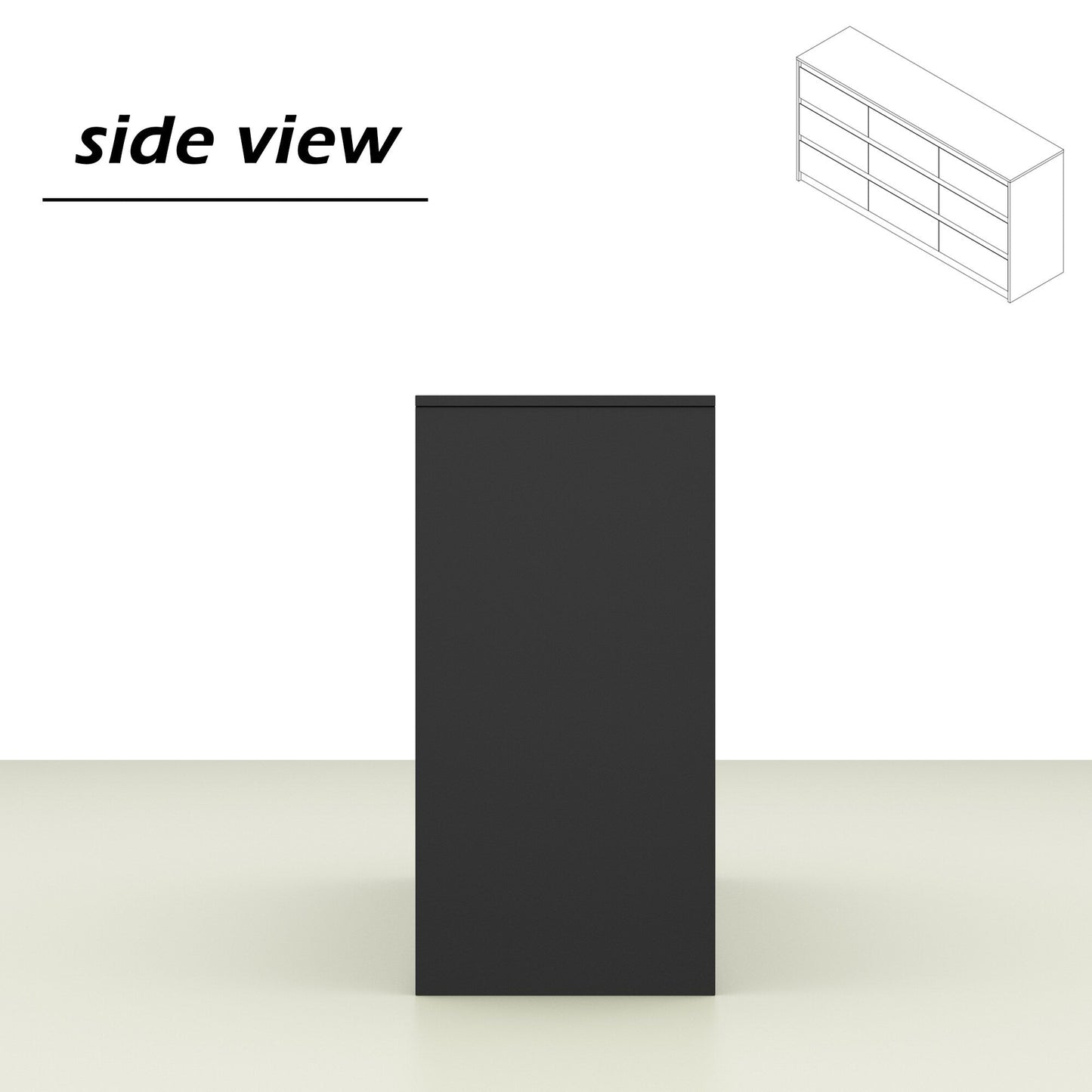 Comò con 9 cassetti da 63W, comò decorativo per soggiorno e camera da letto.