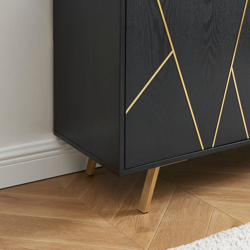 Mobile portaoggetti in legno con buffet e credenza, larghezza 63''