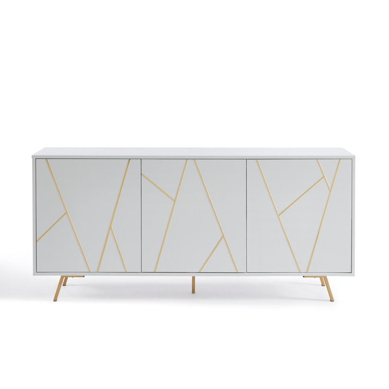 Mobile portaoggetti in legno con buffet e credenza, larghezza 63''