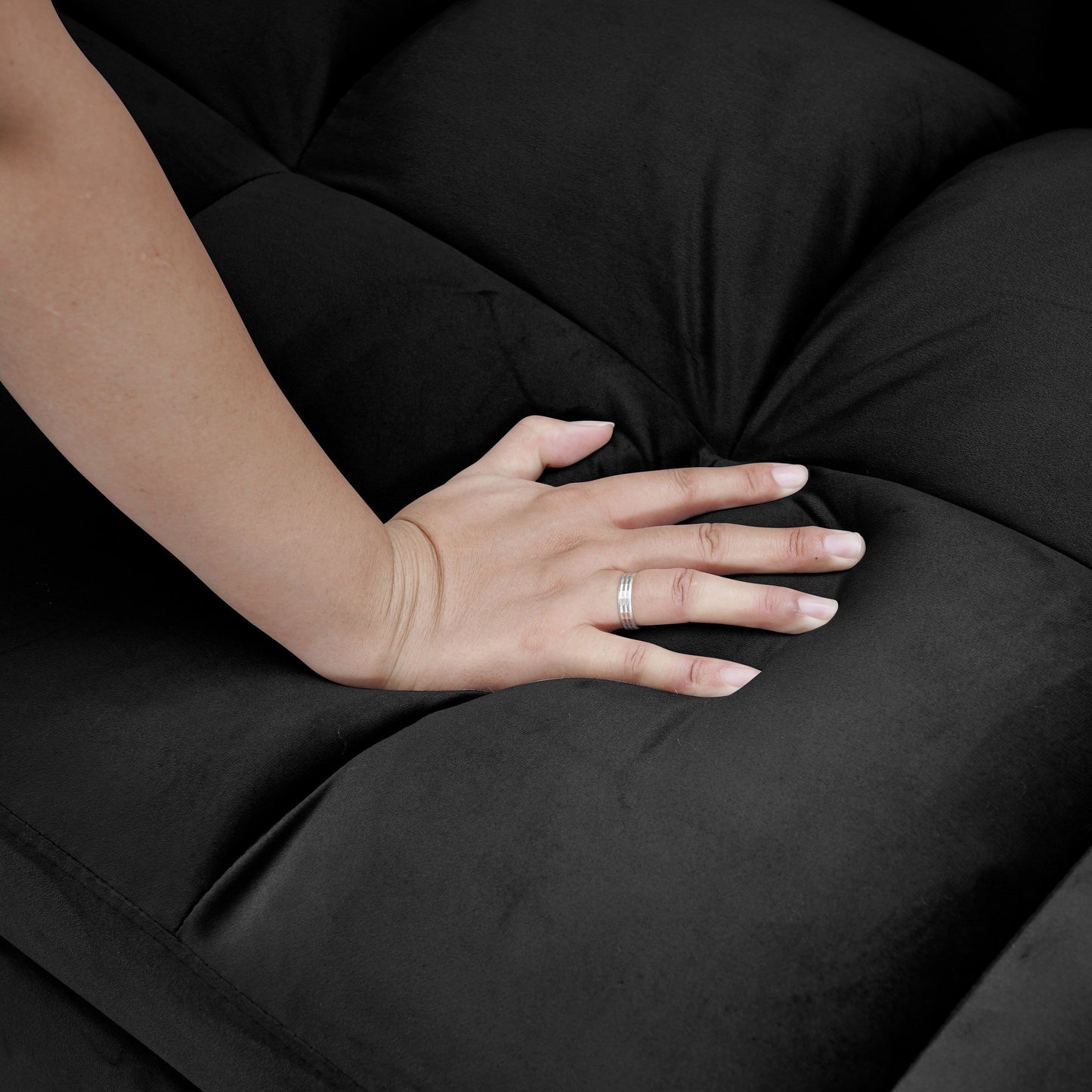 Divano letto trasformabile 3-in-1 in velluto 64.96 con schienale regolabile, tasca portaoggetti e capacità di carico di 227 kg (500 lb)