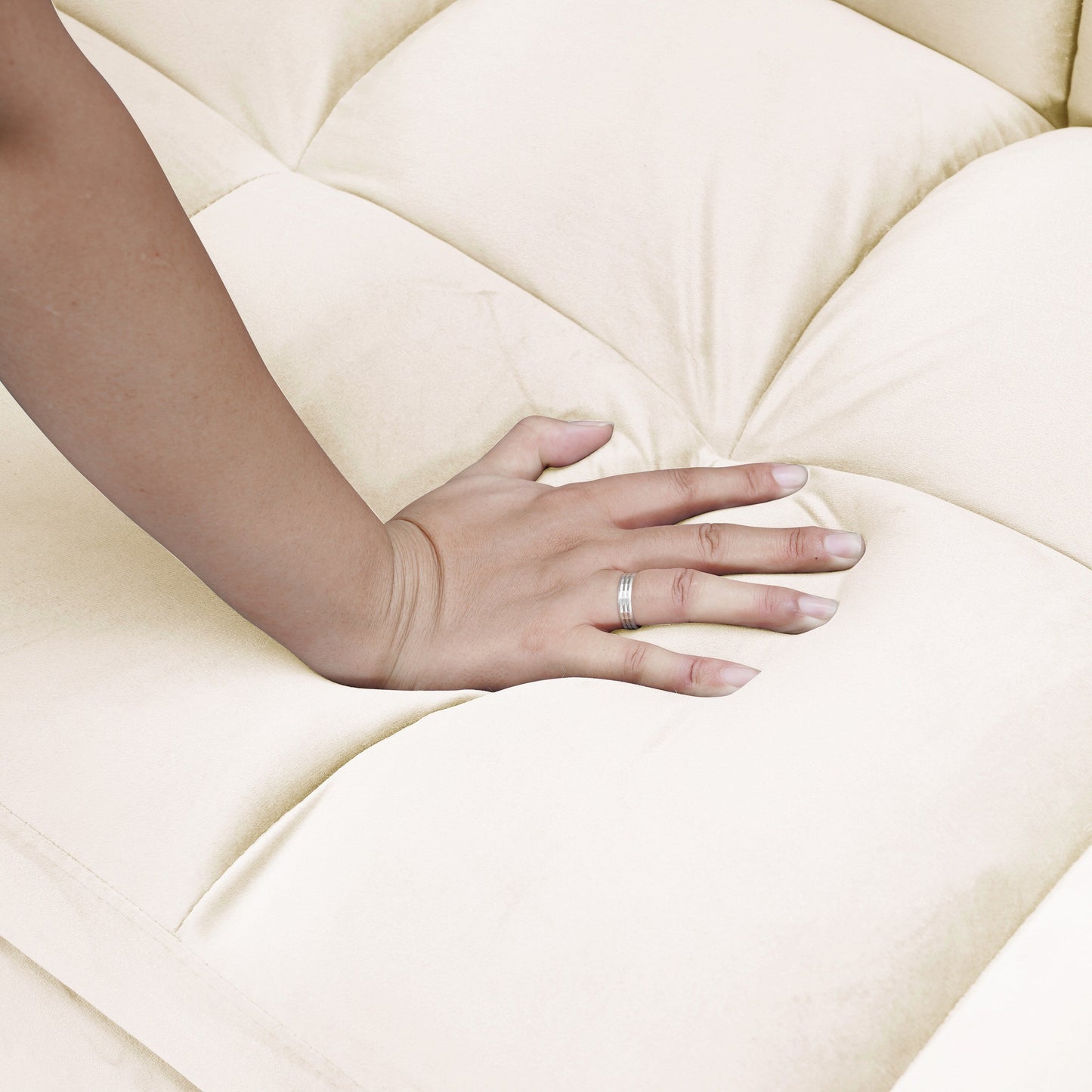 Divano letto trasformabile 3-in-1 in velluto 64.96 con schienale regolabile, tasca portaoggetti e capacità di carico di 227 kg (500 lb)